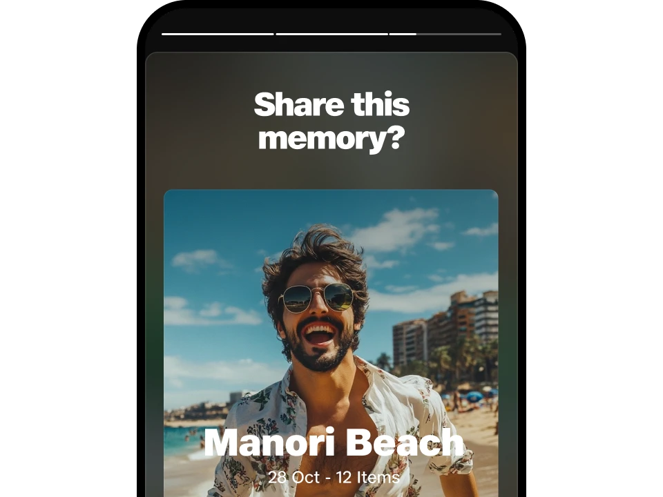 Share album as memory banner