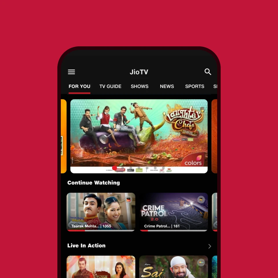 JioTV Continue Watching banner