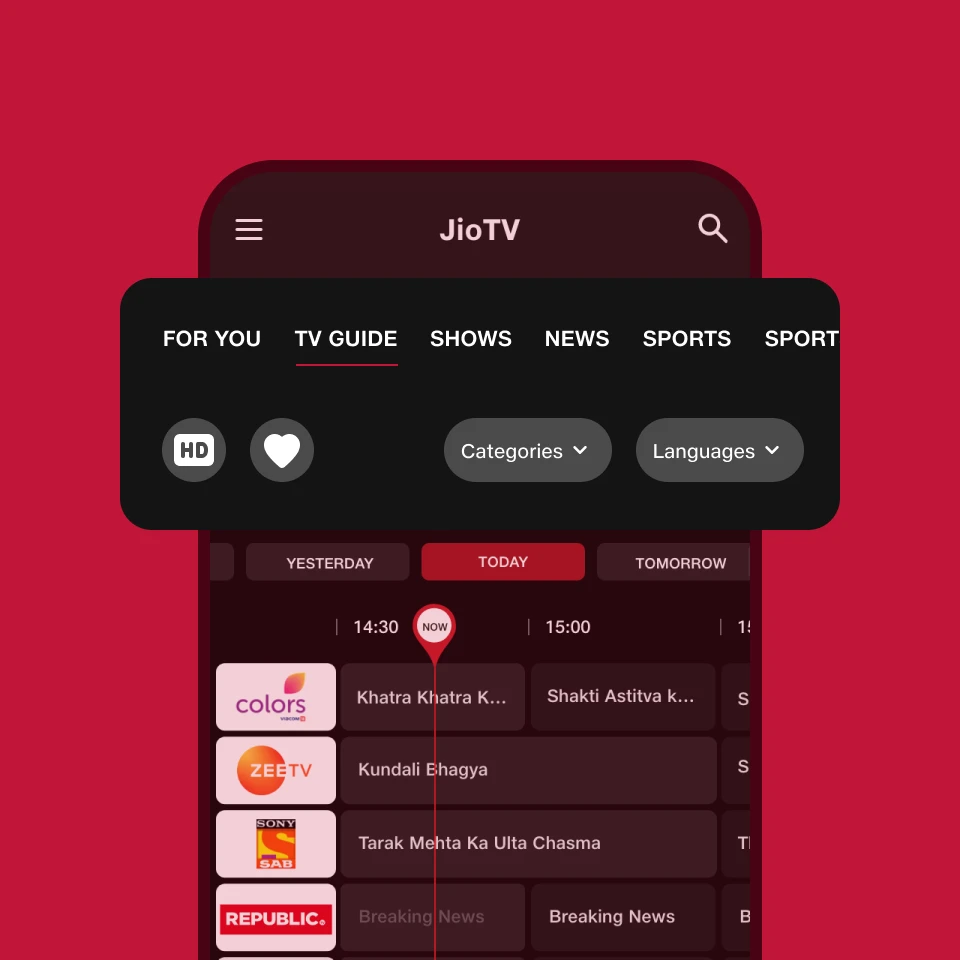 JioTV Guide banner
